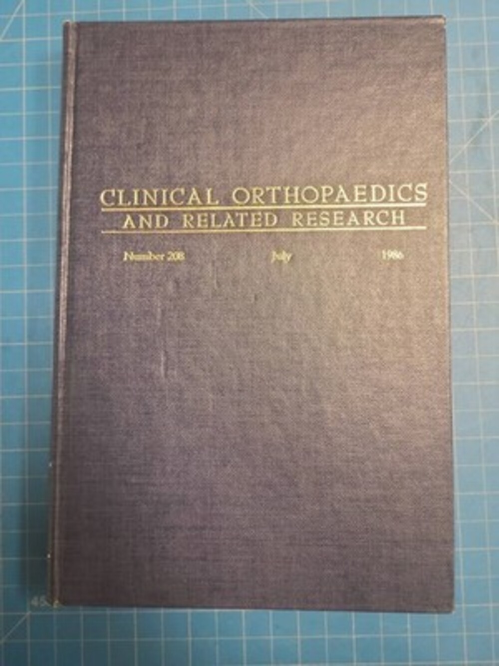 Clinical Orthopaedics Related Research Book Number 208 July 1986 Medical